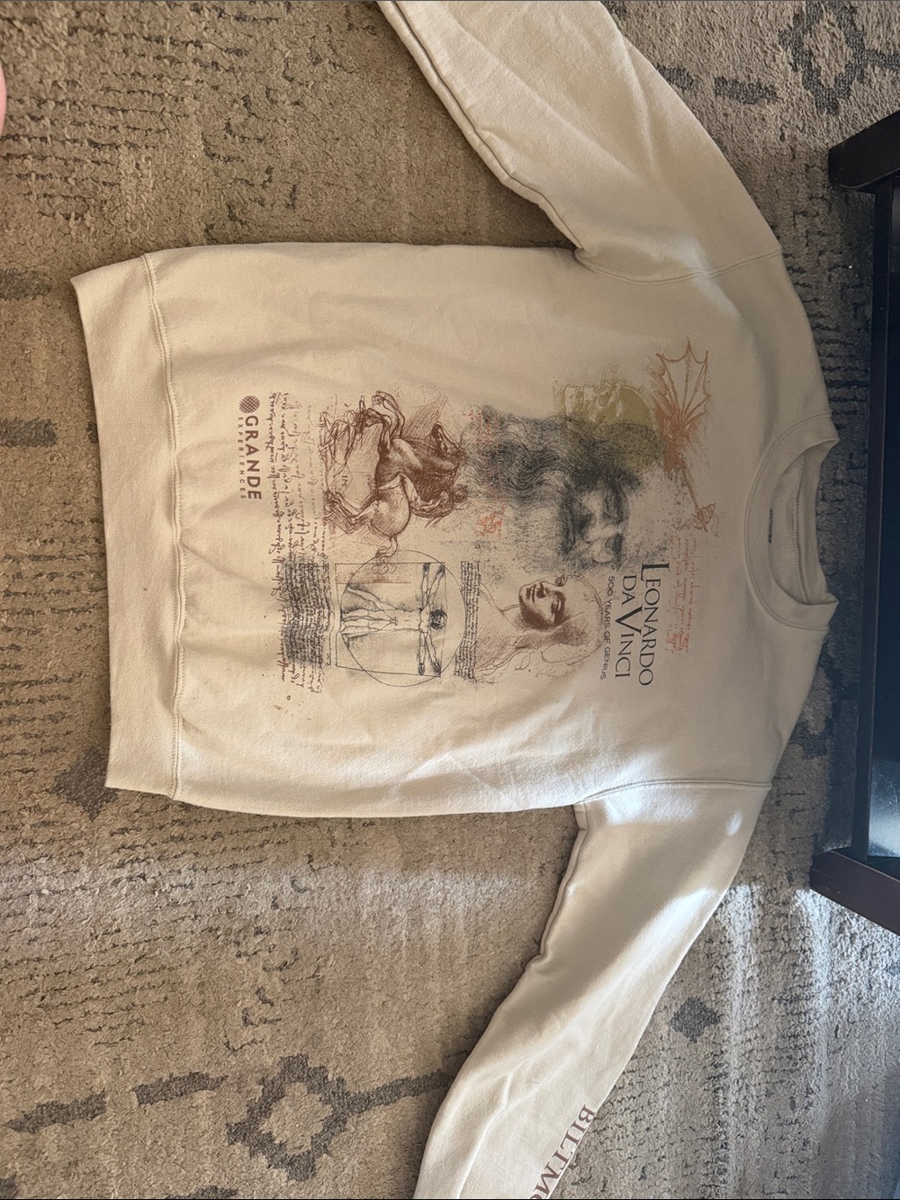 Leonardo Da Vinci Graphic Crewneck Sweatshirt - Cream
